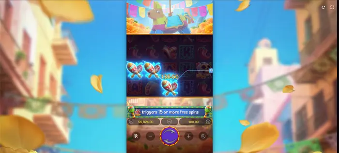 Panel de configuración de apuestas y Auto Spin en el demo de Pinata Wins.