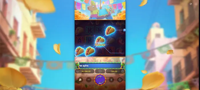 Símbolo Scatter de Pinata Wins activando la función de giros gratis en el demo.